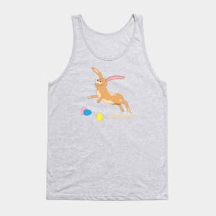 Hoppy Easter Bunny - Brown Rabbit with Decorated Eggs Tank Top